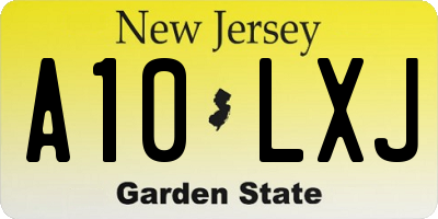 NJ license plate A10LXJ