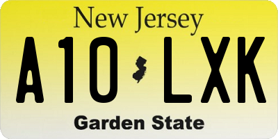 NJ license plate A10LXK