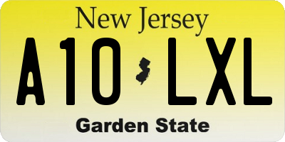 NJ license plate A10LXL