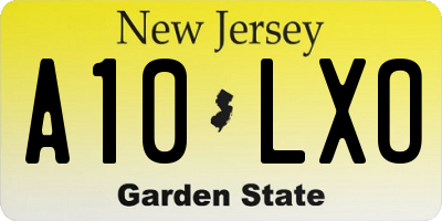 NJ license plate A10LXO