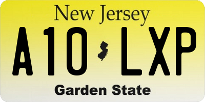 NJ license plate A10LXP