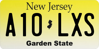 NJ license plate A10LXS