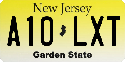 NJ license plate A10LXT