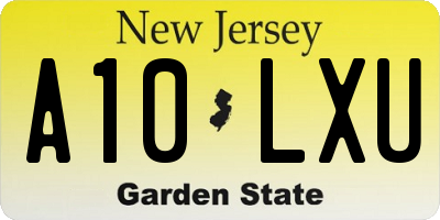 NJ license plate A10LXU