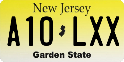 NJ license plate A10LXX
