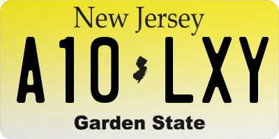 NJ license plate A10LXY