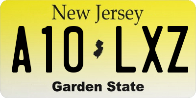 NJ license plate A10LXZ