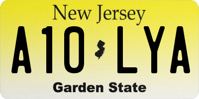 NJ license plate A10LYA