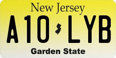 NJ license plate A10LYB