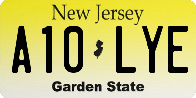 NJ license plate A10LYE