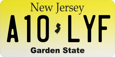 NJ license plate A10LYF