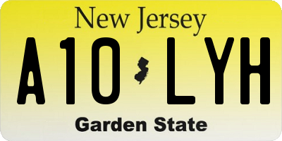 NJ license plate A10LYH