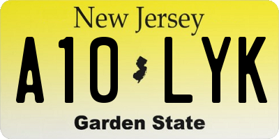 NJ license plate A10LYK