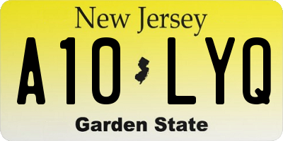 NJ license plate A10LYQ