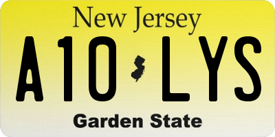 NJ license plate A10LYS