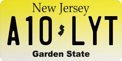 NJ license plate A10LYT