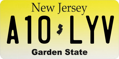 NJ license plate A10LYV