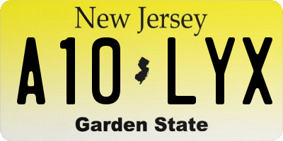 NJ license plate A10LYX