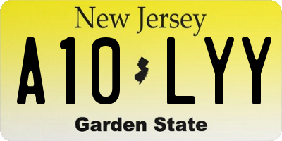 NJ license plate A10LYY