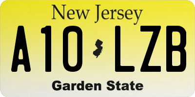 NJ license plate A10LZB