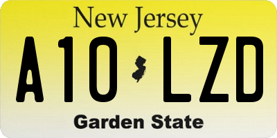 NJ license plate A10LZD