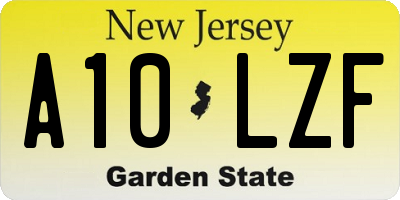 NJ license plate A10LZF