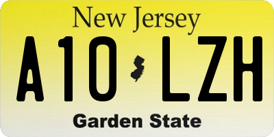 NJ license plate A10LZH