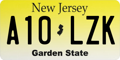 NJ license plate A10LZK