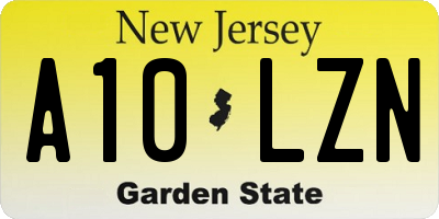 NJ license plate A10LZN