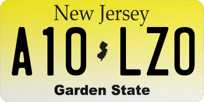 NJ license plate A10LZO