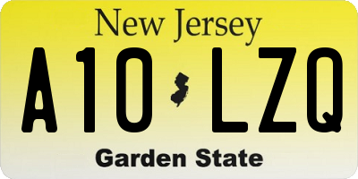 NJ license plate A10LZQ