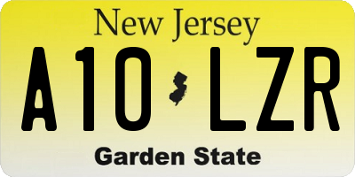 NJ license plate A10LZR