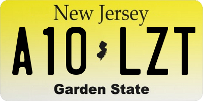 NJ license plate A10LZT