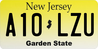 NJ license plate A10LZU