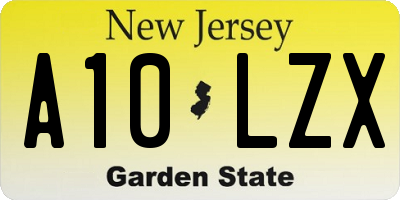 NJ license plate A10LZX