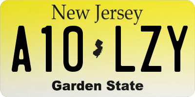 NJ license plate A10LZY