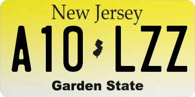 NJ license plate A10LZZ