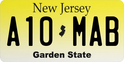 NJ license plate A10MAB