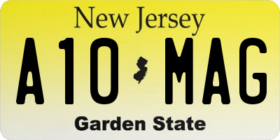 NJ license plate A10MAG