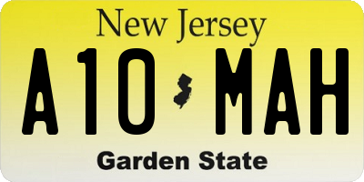 NJ license plate A10MAH