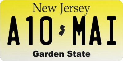 NJ license plate A10MAI