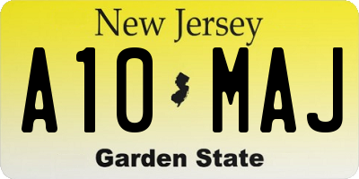 NJ license plate A10MAJ