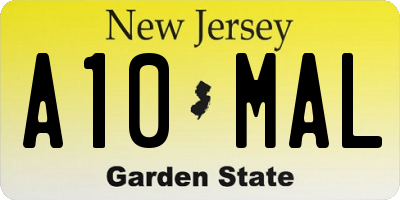 NJ license plate A10MAL