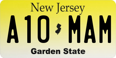 NJ license plate A10MAM