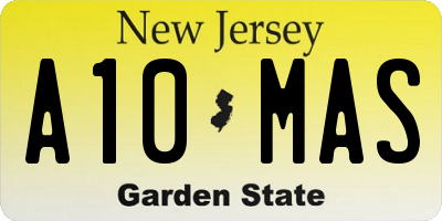 NJ license plate A10MAS