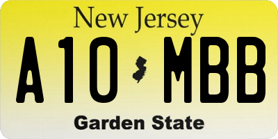 NJ license plate A10MBB