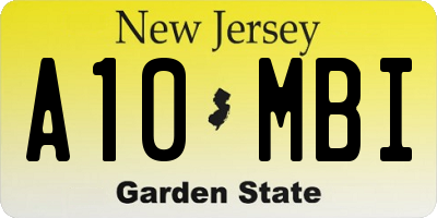 NJ license plate A10MBI