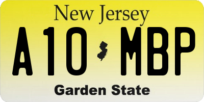 NJ license plate A10MBP