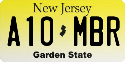 NJ license plate A10MBR