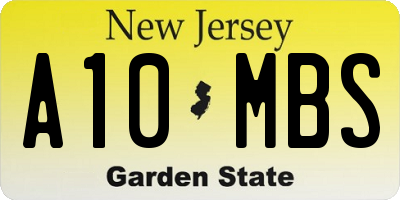 NJ license plate A10MBS